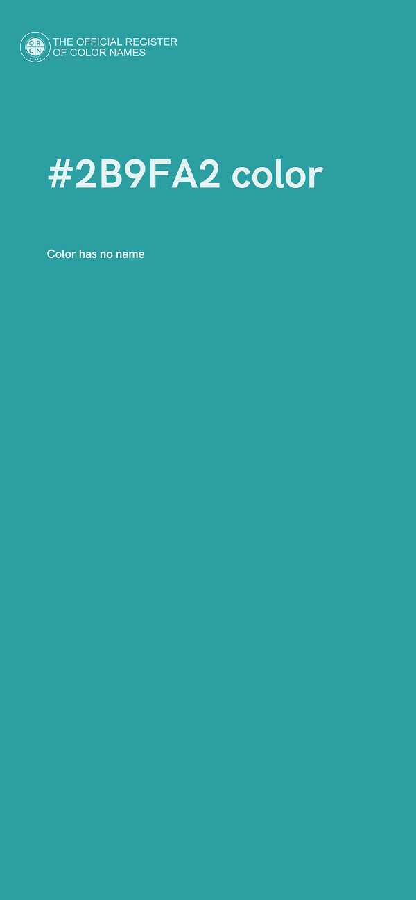 #2B9FA2 color image