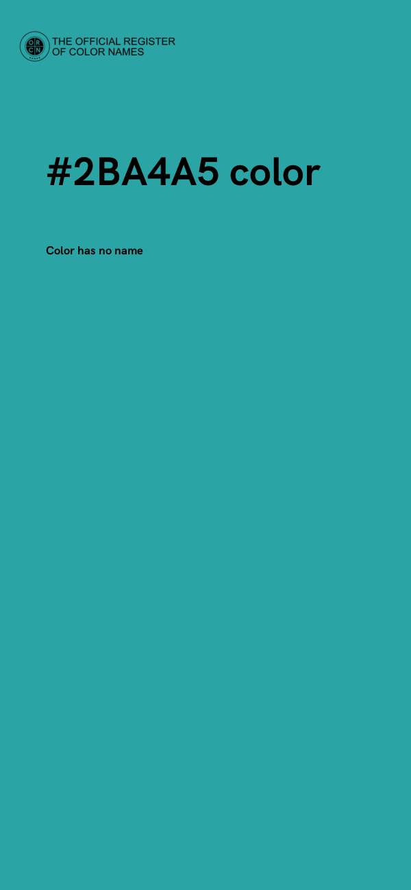 #2BA4A5 color image