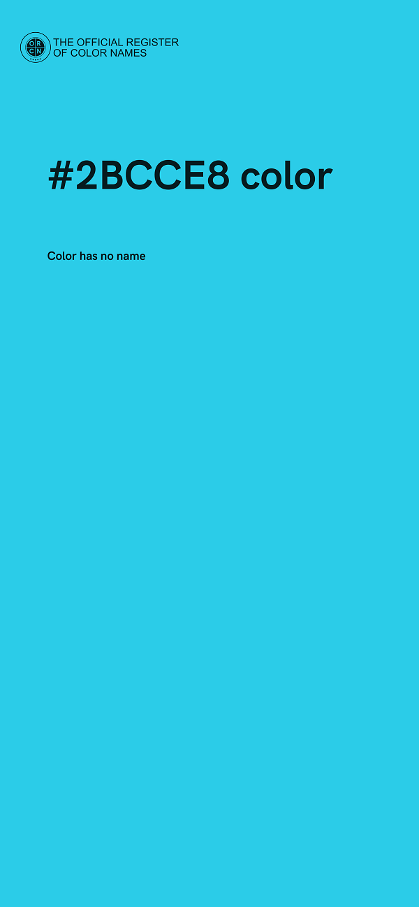 #2BCCE8 color image