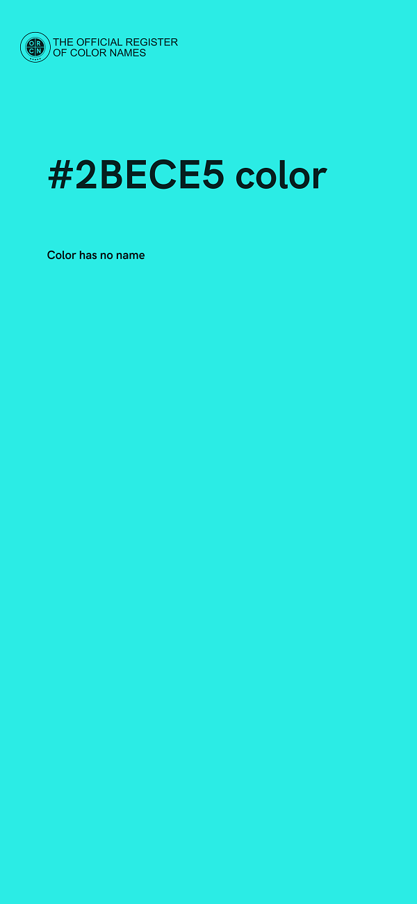 #2BECE5 color image