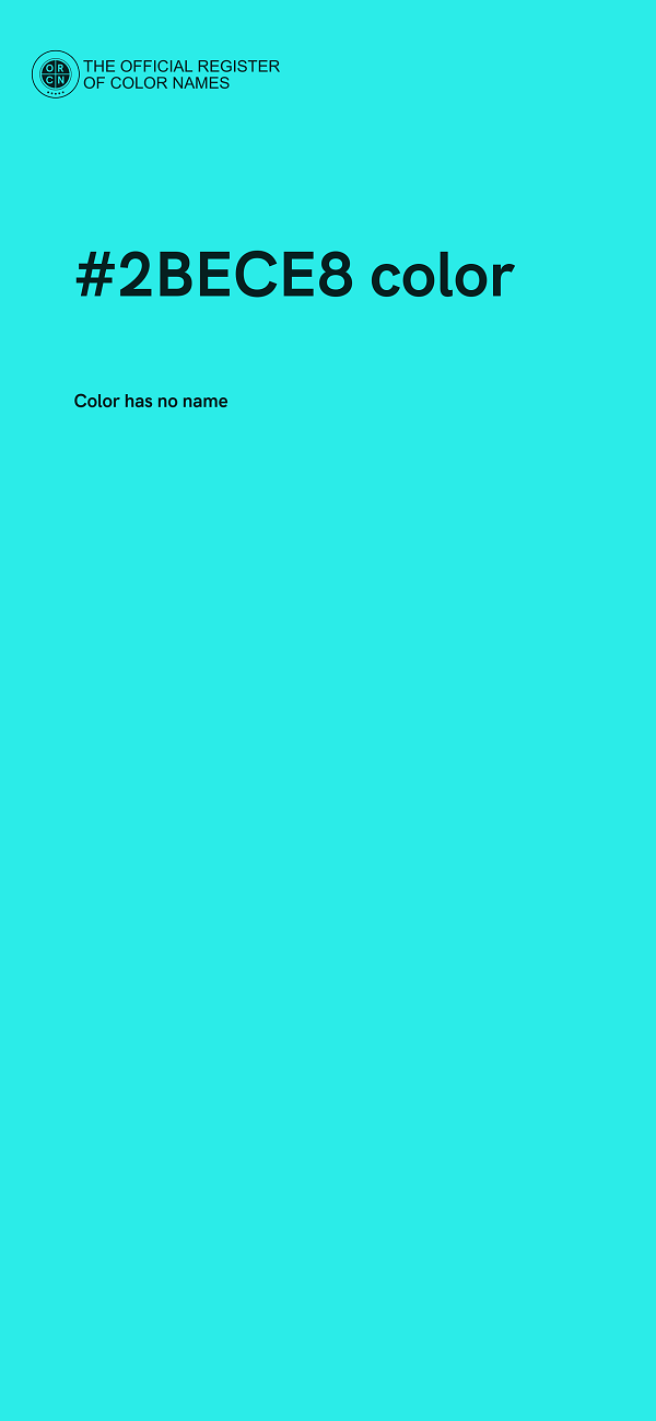 #2BECE8 color image