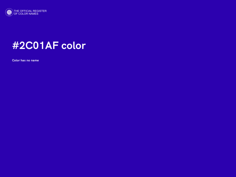 #2C01AF color image