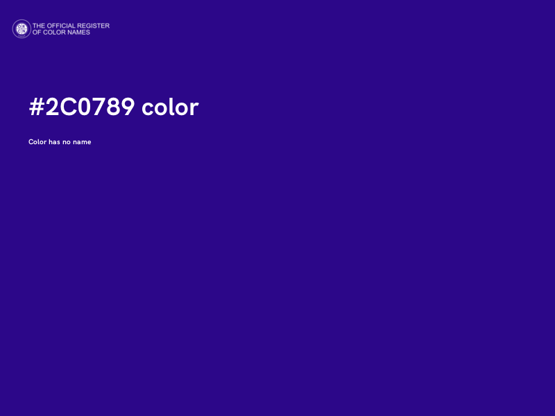 #2C0789 color image