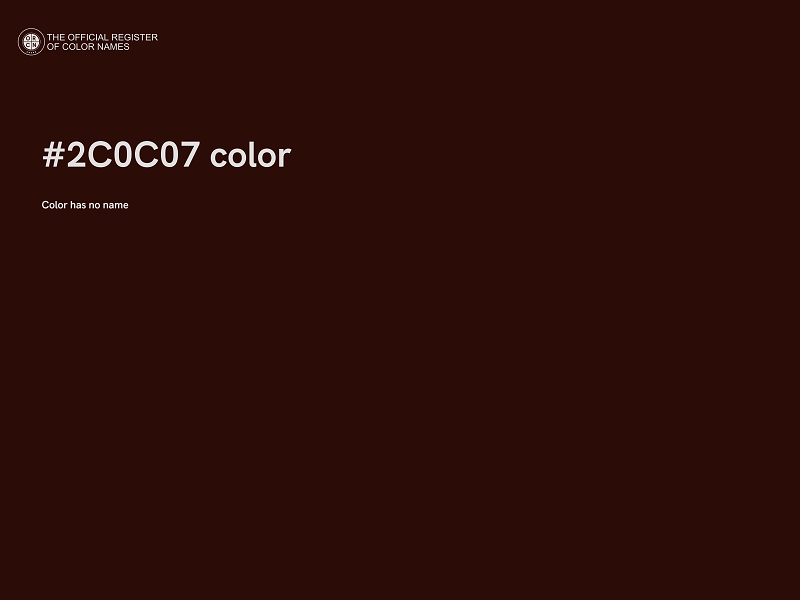 #2C0C07 color image