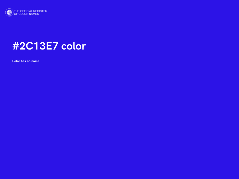 #2C13E7 color image