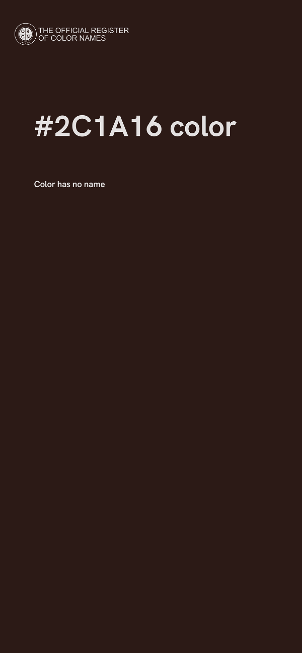 #2C1A16 color image