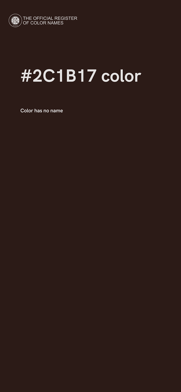 #2C1B17 color image