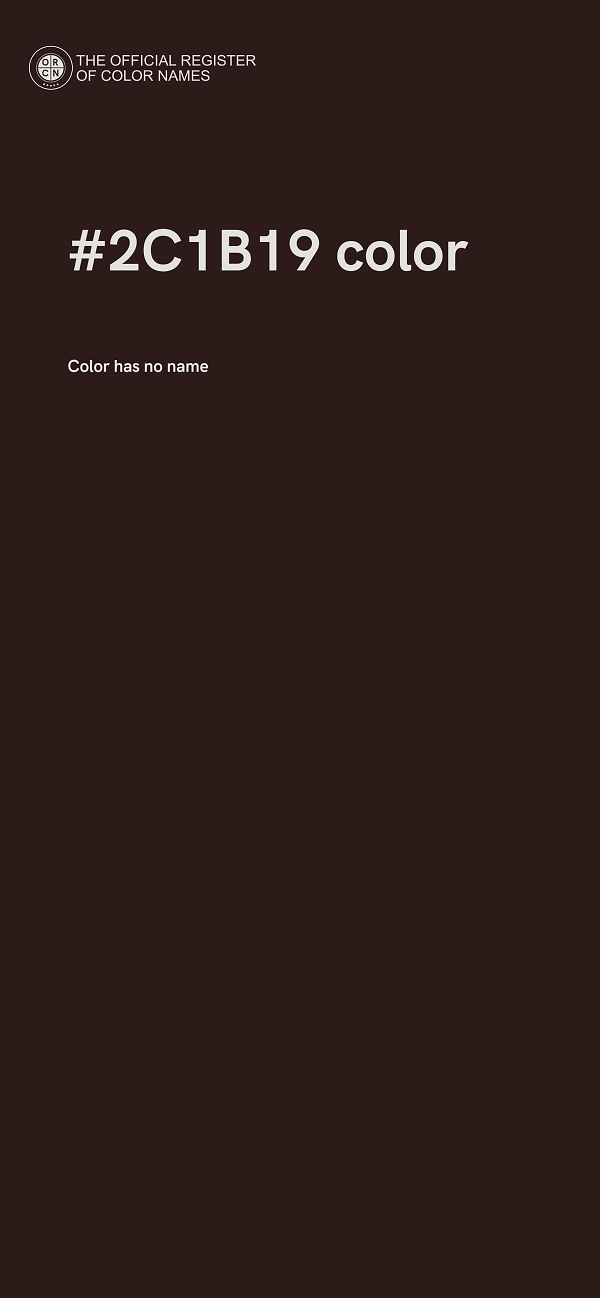 #2C1B19 color image