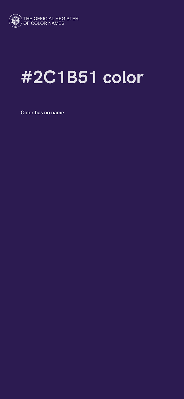 #2C1B51 color image