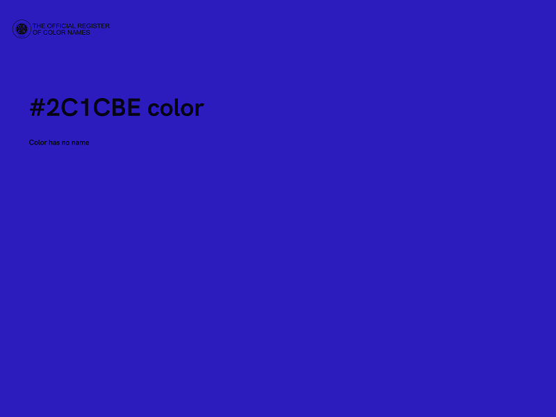 #2C1CBE color image