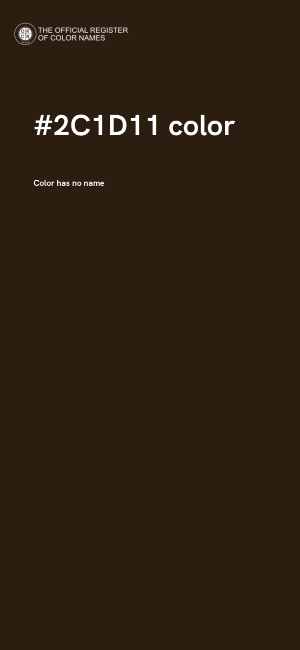 #2C1D11 color image