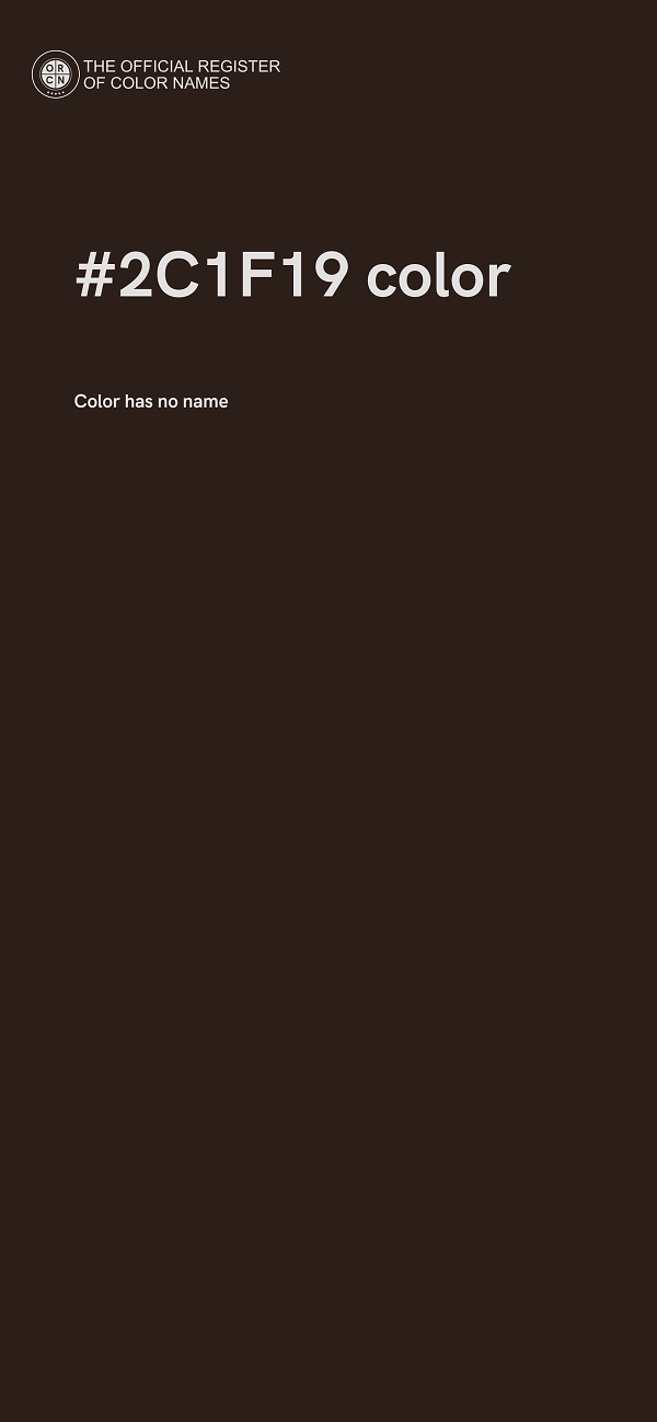 #2C1F19 color image