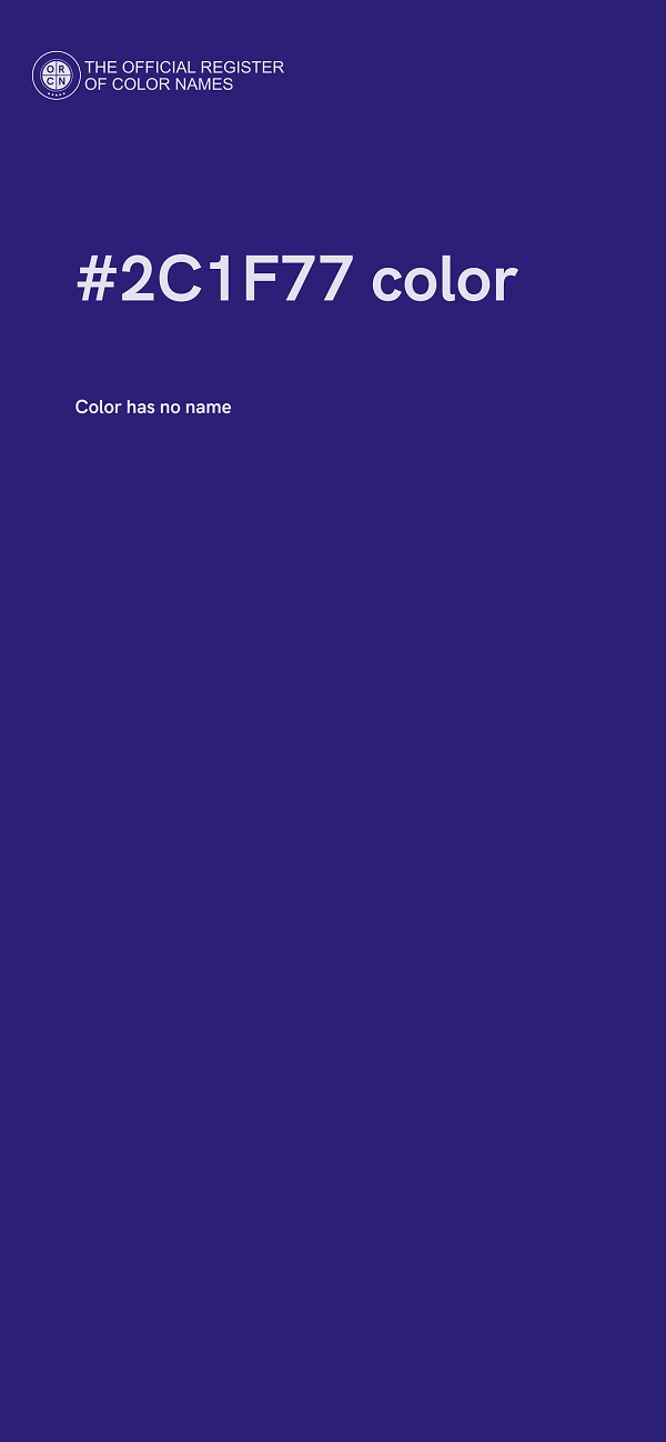 #2C1F77 color image
