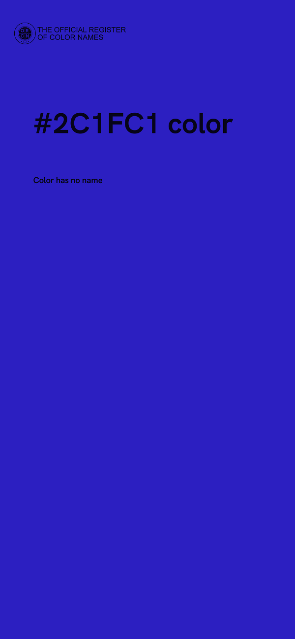 #2C1FC1 color image