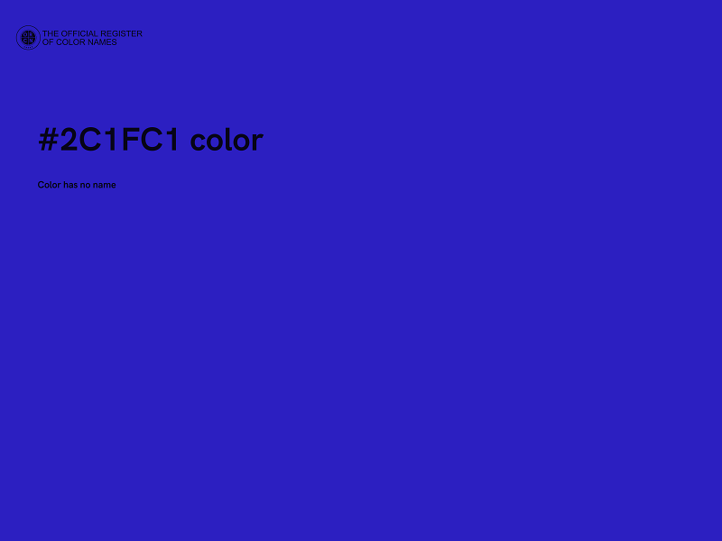 #2C1FC1 color image