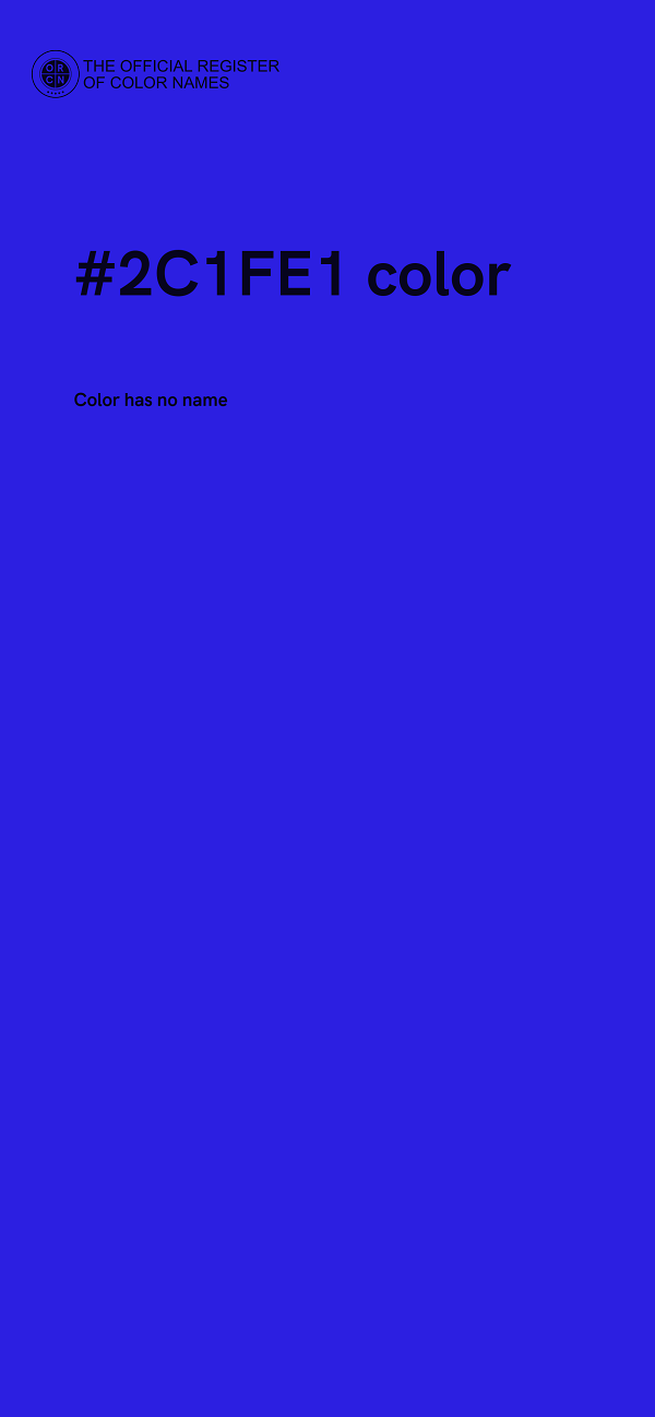 #2C1FE1 color image