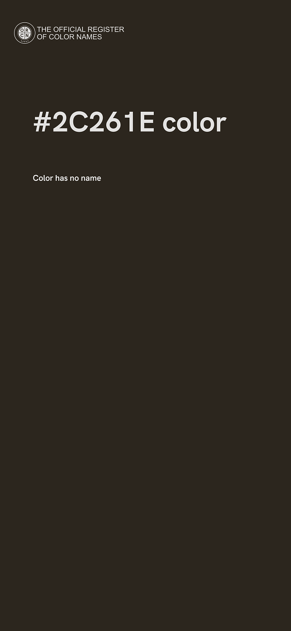 #2C261E color image