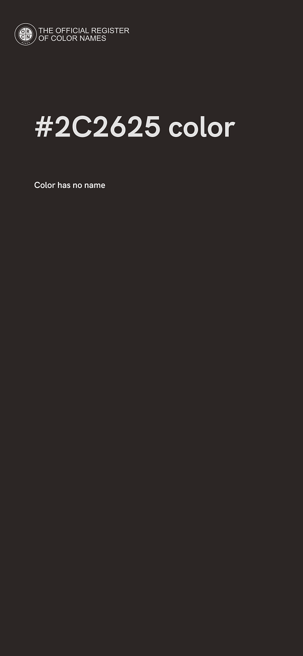 #2C2625 color image
