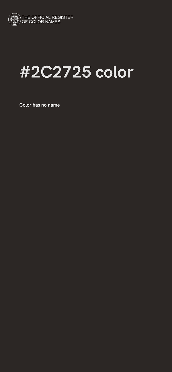 #2C2725 color image