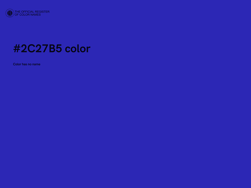 #2C27B5 color image