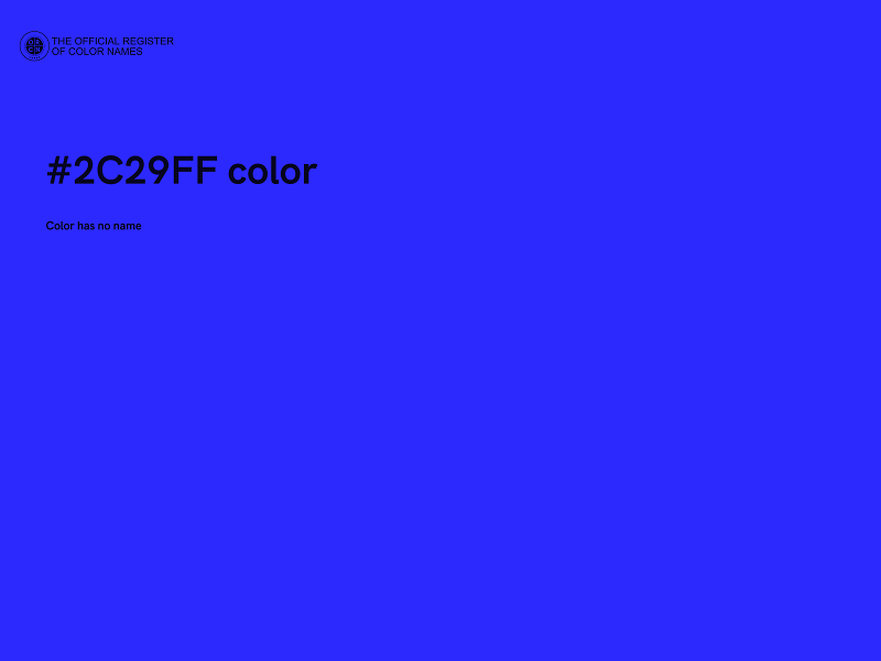 #2C29FF color image