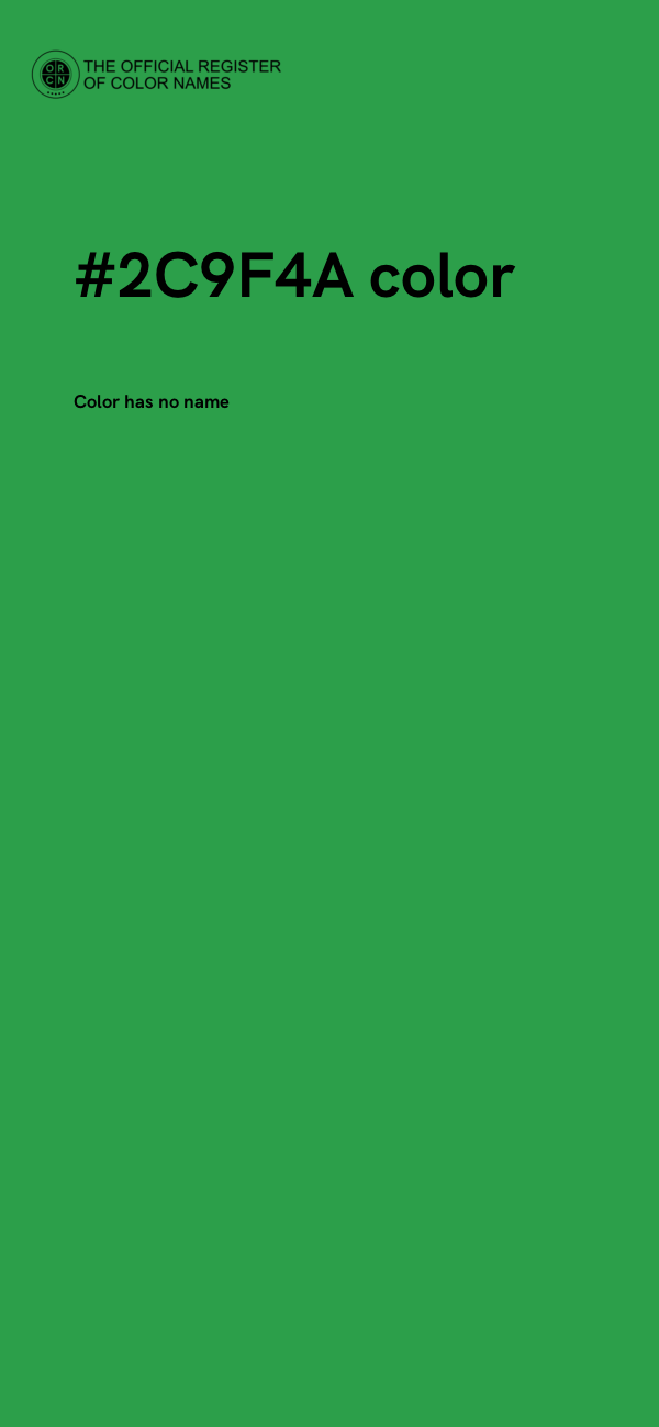 #2C9F4A color image