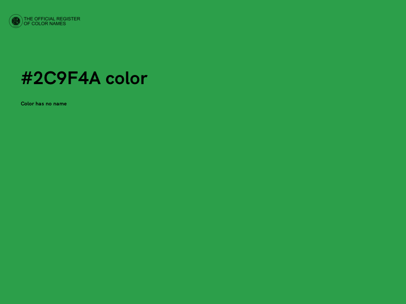 #2C9F4A color image