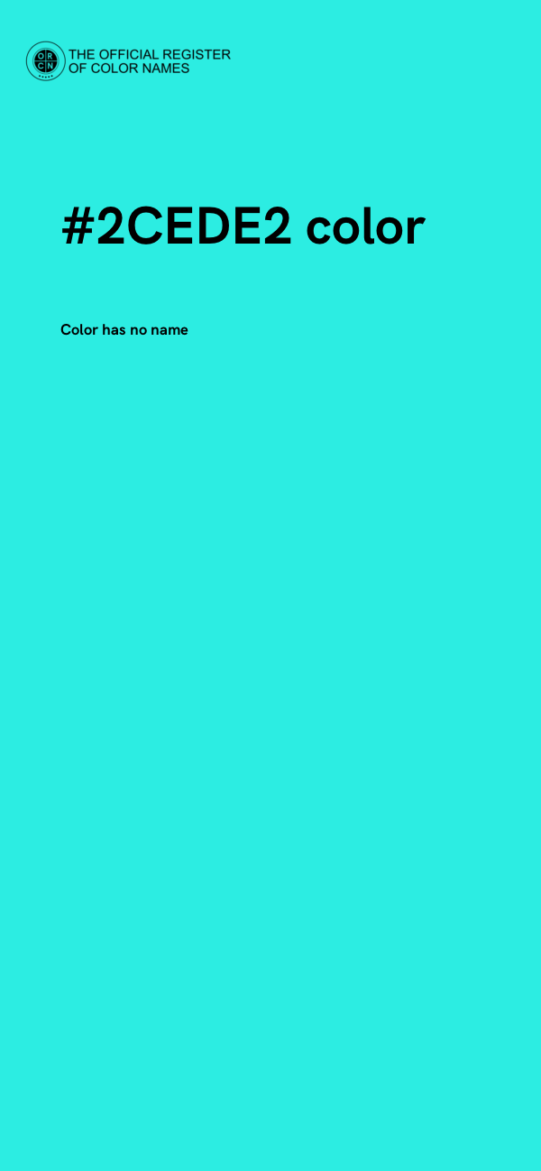 #2CEDE2 color image