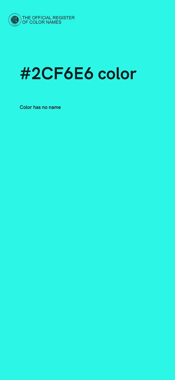 #2CF6E6 color image