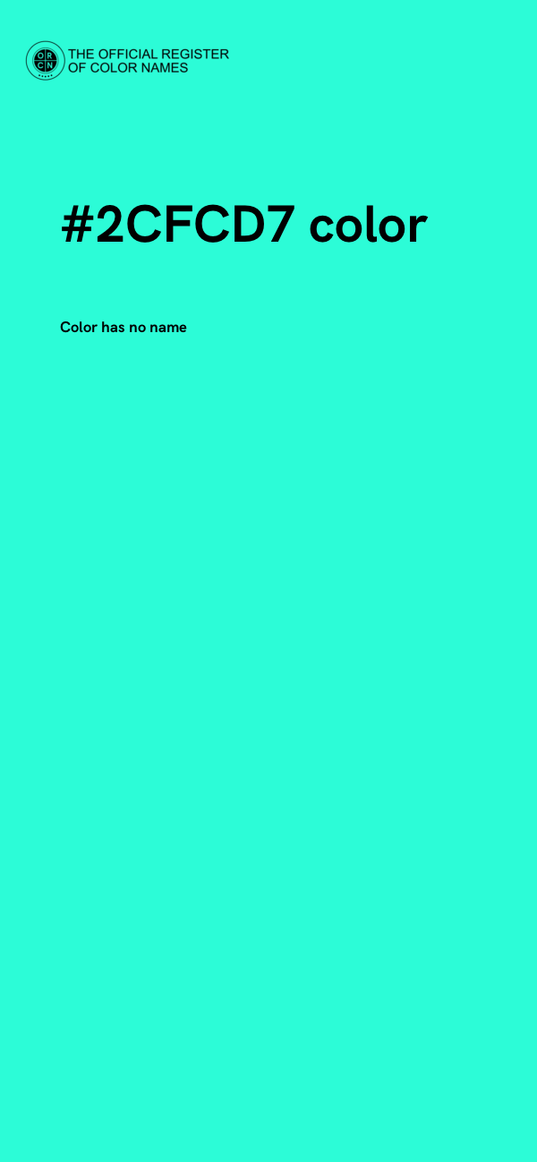 #2CFCD7 color image