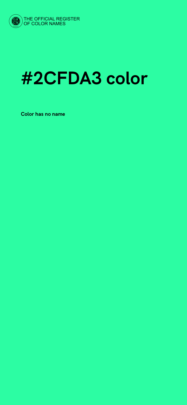 #2CFDA3 color image