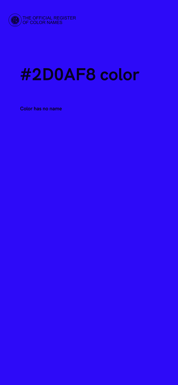#2D0AF8 color image