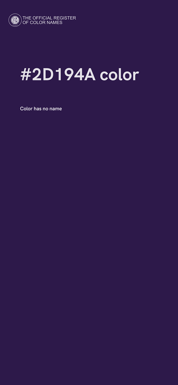 #2D194A color image
