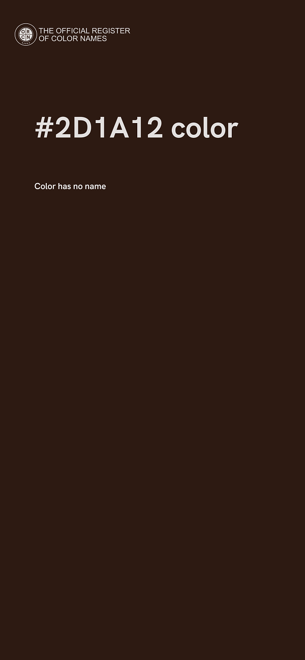 #2D1A12 color image