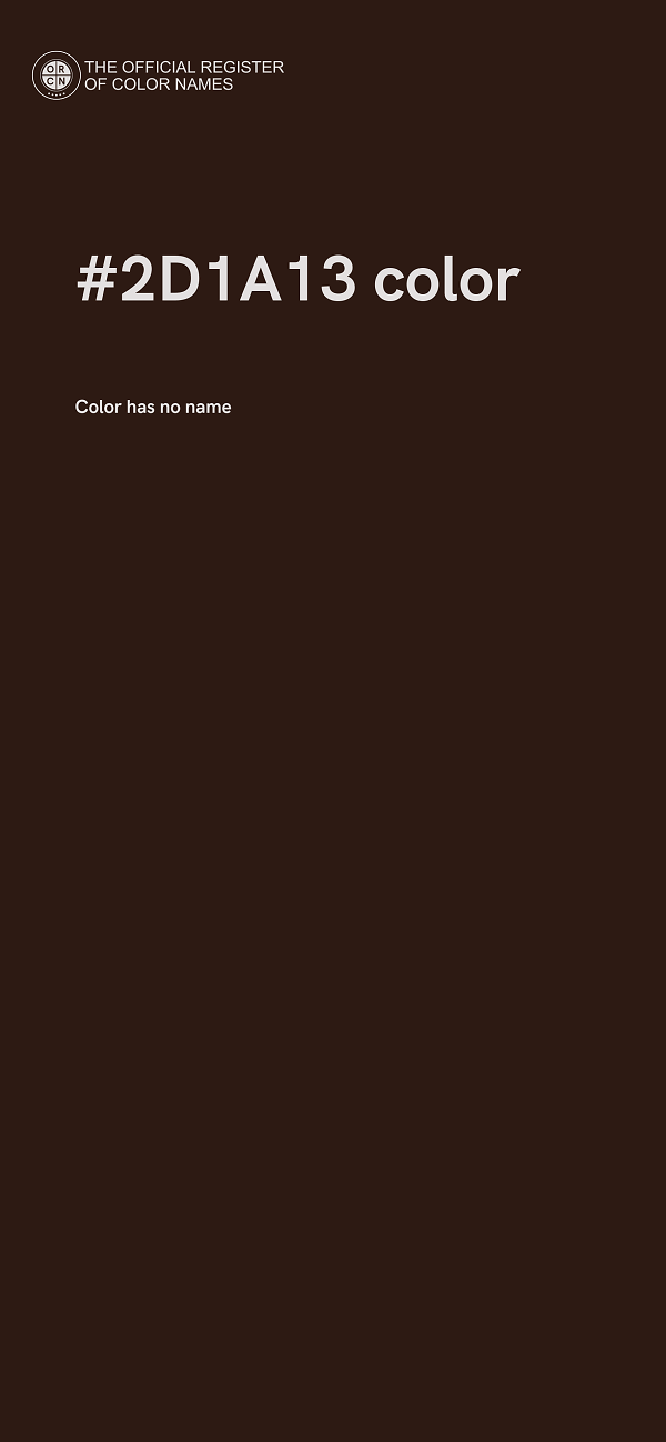 #2D1A13 color image