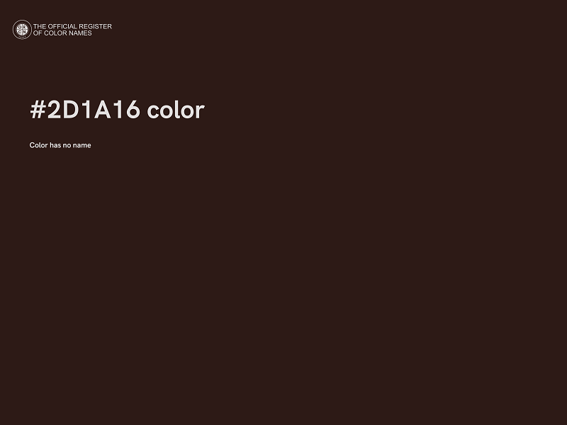 #2D1A16 color image