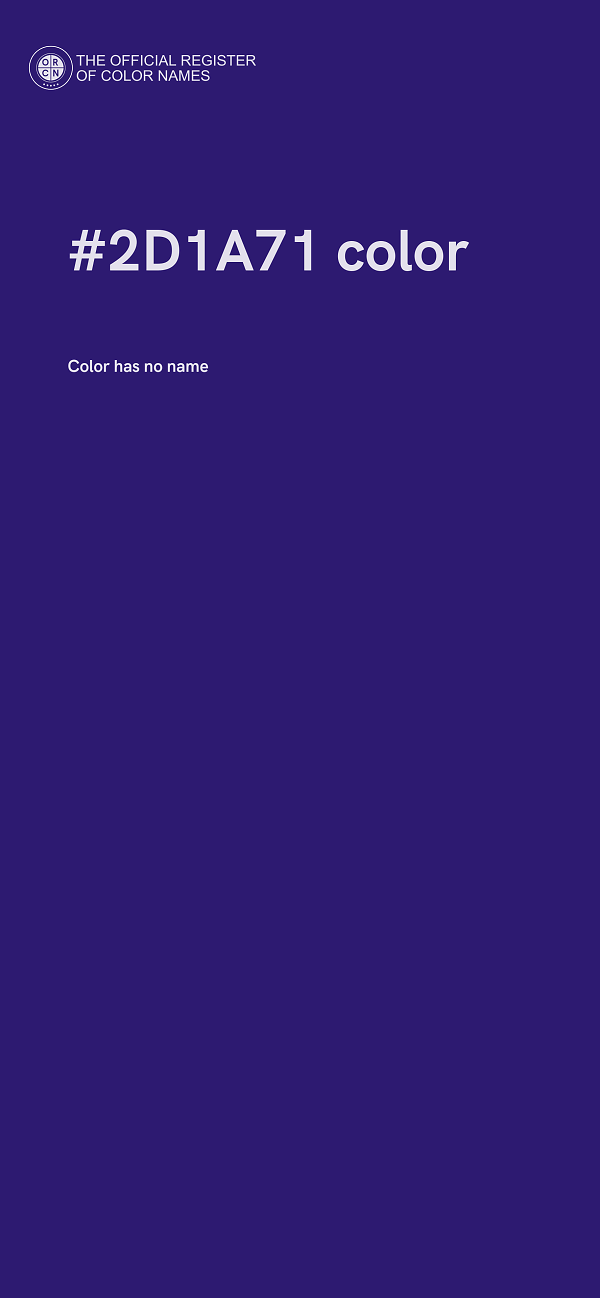 #2D1A71 color image