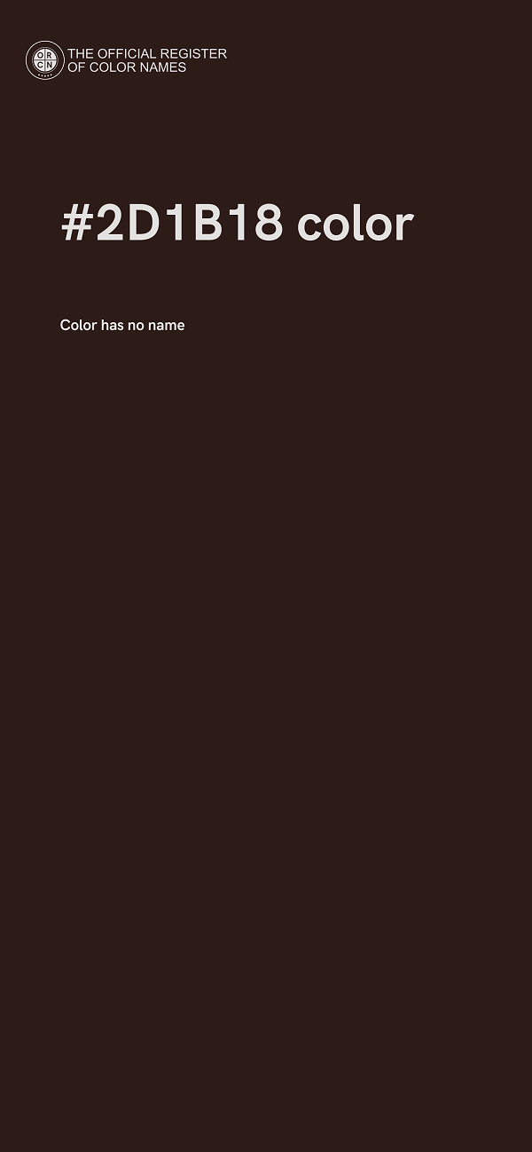 #2D1B18 color image
