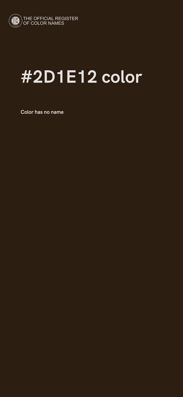 #2D1E12 color image
