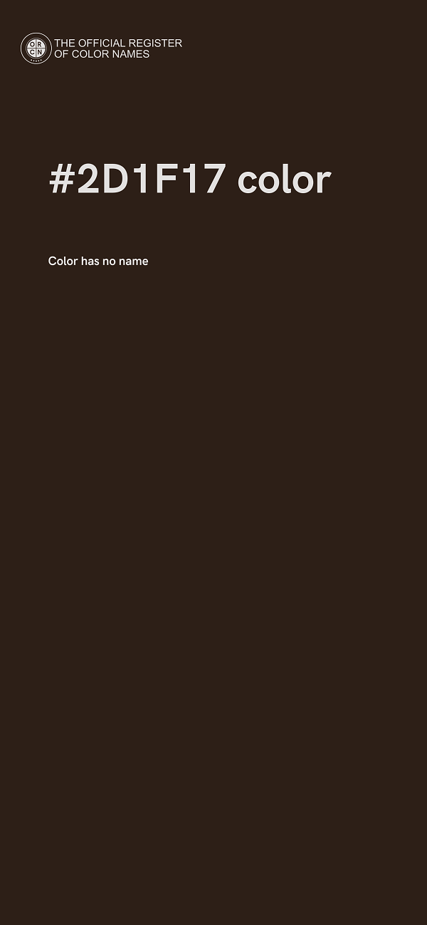 #2D1F17 color image
