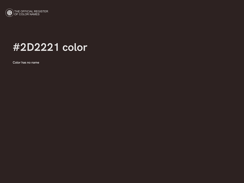 #2D2221 color image