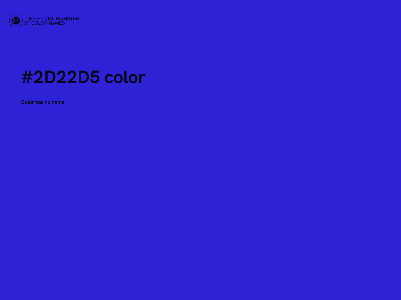 #2D22D5 color image