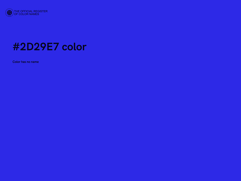 #2D29E7 color image