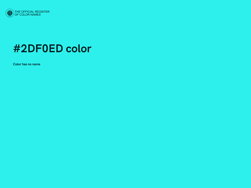 #2DF0ED color image