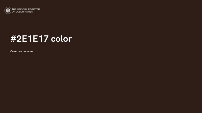 #2E1E17 color image