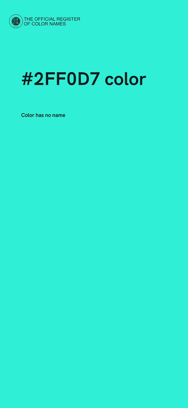 #2FF0D7 color image