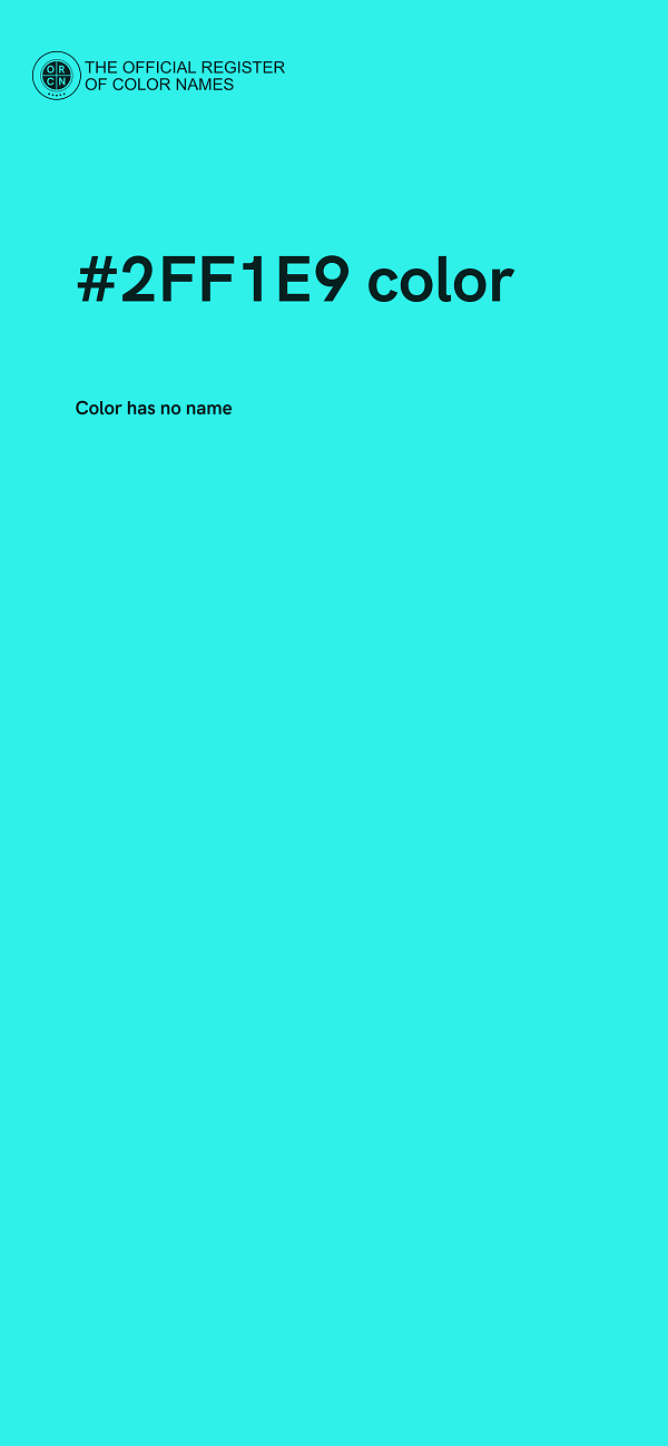 #2FF1E9 color image