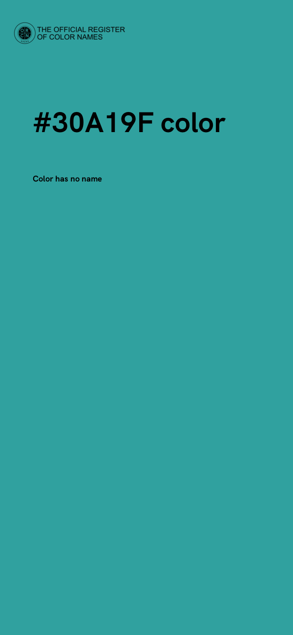 #30A19F color image