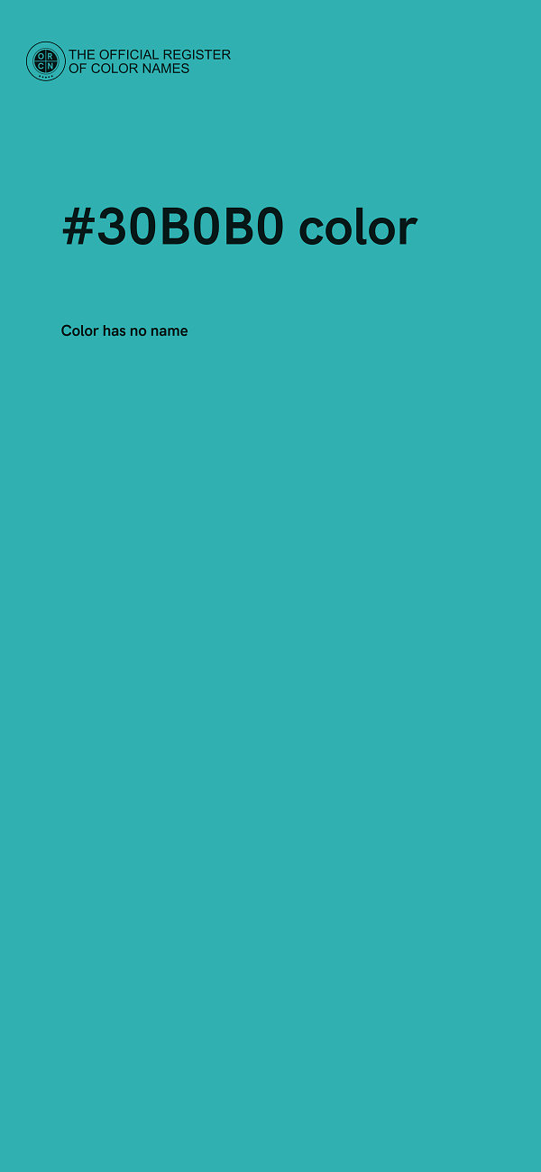 #30B0B0 color image