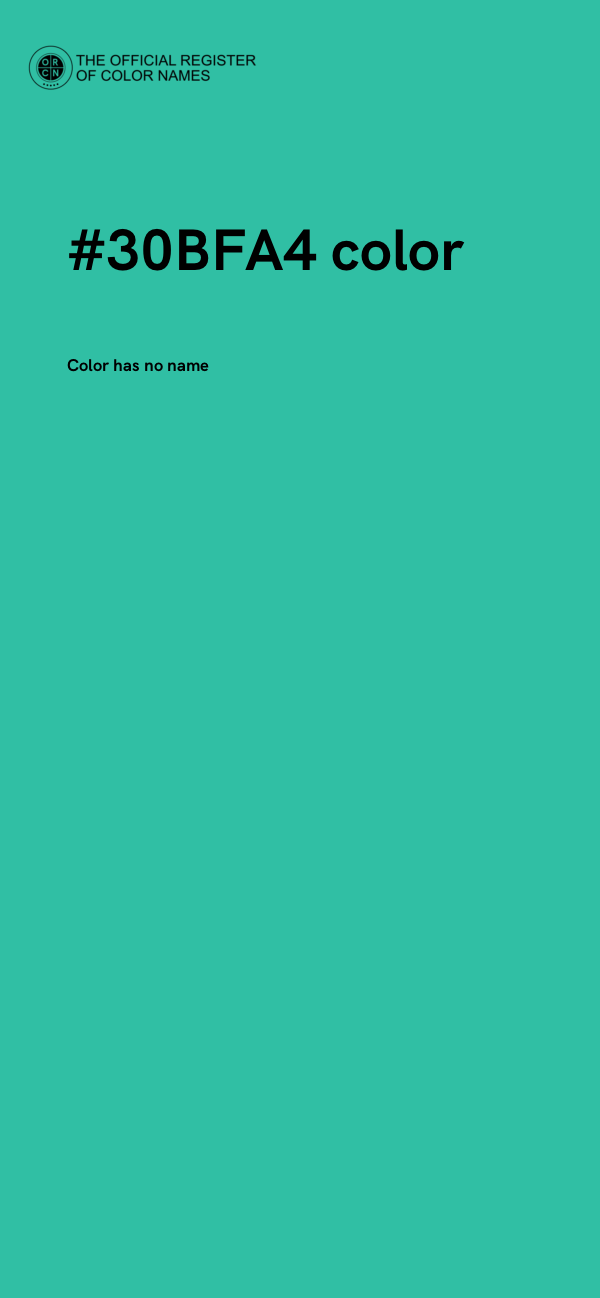 #30BFA4 color image